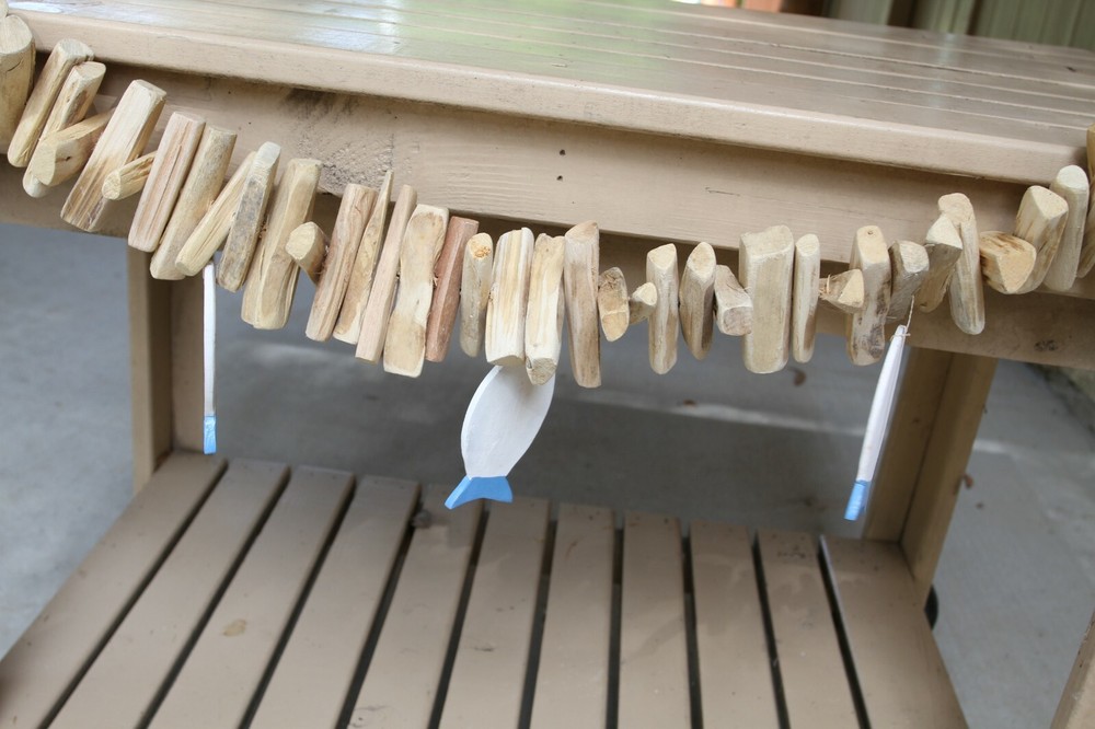 Beach Wedding Seafood Buffet Table Decor Driftwood Garland, 38″ G-71