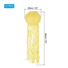 2Pcs 31x10in Jellyfish Paper Lantern, Yellow