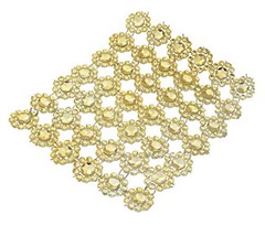 Crafts Faux Diamond Bling Wrap 4″ x 10 Yards 6 Rows Flower Pattern Faux Gold