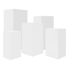 Square Display Stands For Party-set Of 5 White Cake Pedestal Stand Decoration