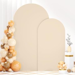 Spandex Arch Cover Set of 2 Arch Covers Stretchy Backdrop 6FT, 7.2FT Beige