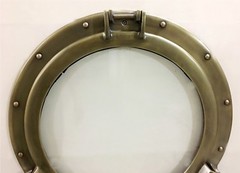 20″ Aluminum Porthole Glass Wall Photo Frame Antique Finish Cabin Porthole