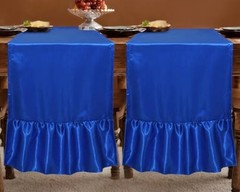 2 Pack Satin Table Runner 12 x 72 Inch Ruffle Table 12″x72″ Royal Blue