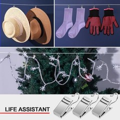 100 PCS Small Curtain Hooks Curtain Clips Bag Clips, Stainless Steel Silver