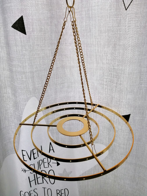 5Pcs 8.6″ Stainless Steel Hanger DIY Chandelier Frame Wedding Party Centerpiece