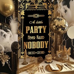 Avezano Roaring 20s Party Decorations Roaring 20s Door Cover Banner 1920s Par…
