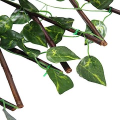 Green 17x 95″ Expandable Lattice Fence Wood Backdrop Panel Silk Ivy Leaves Party