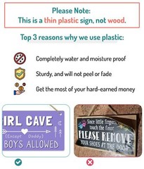 Girl Cave Sign, 12″x6″ PVC Plastic Wall Decoration Hanging Sign, Hig