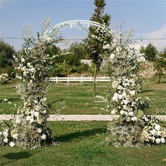 XL Large Rust-proof Wedding Arch Garden Arbor Trellis Archway Curved Vine Flower