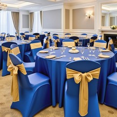 VEVOR 50PCS Royal Blue Stretch Spandex Folding Chair Covers for Wedding Party