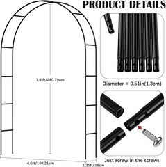 Halloween Horror Outdoor Decorations Assembly Arch, Courtyard black, white