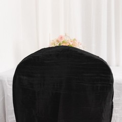 BLACK Crinkle Crushed Taffeta Banquet CHAIR COVER Party Wedding Events Decor