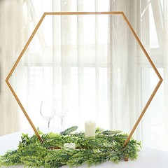 24″ Gold Geometric Metal Flower Frame Hexagon Table Arch Centerpiece Party Event
