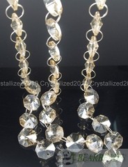 Top Quality Crystal Glass Champagne Beads Chain Wedding Decoration Curtains 1M