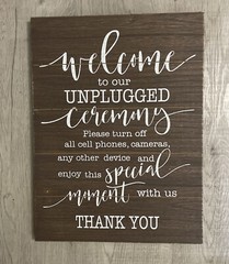 Studio His Hers Unplugged Wedding Wood Sign Welcome Ceremony Rustic Hobby Lobby