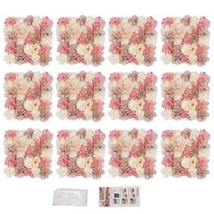 12pcs Artificial Flower Wall Panel Artificial Flower Wall Backdrop 11.81*11.81in