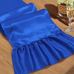 2 Pack Satin Table Runner 12 x 72 Inch Ruffle Table 12″x72″ Royal Blue