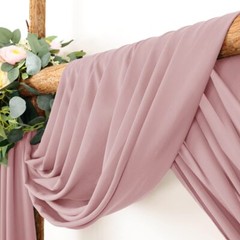 1 Panel Dusty Rose Wedding Arch Drapery 6 Yards Long and 30” Wide Sheer Chif…