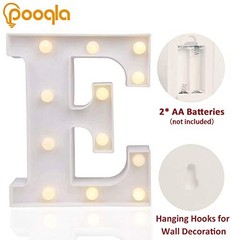 LED Marquee Letter Lights Sign, Light Up Alphabet Letter Letter E Warm White