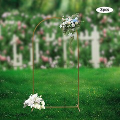 3 Pcs Arch Backdrop Stand Wedding Backdrop Gold Stand For Wedding Ceremony Metal