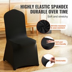 Uimoso 30PCS Black Stretch Spandex Chair Covers for Events, Parties, and Dining