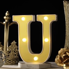 6″ tall GOLD U LED Lighted Marquee Letters Sign Party Wedding Events Decorations