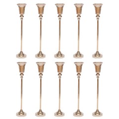 10Pcs Vintage Metal Trumpet Vases for Wedding Centerpieces & Floral Decor