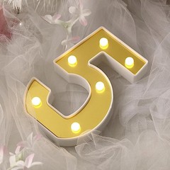 6″ tall GOLD 5 LED Lighted Marquee Numbers Sign Party Wedding Events Decorations