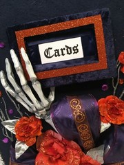 Halloween Wedding card box,coffin,orange,gothic,fabric,custom,personalized,navy