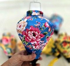 Set 8 Hoi An Silk Lanterns 22cm: Flower Lanterns for Wedding Party, Patio Decor