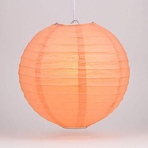 Quasimoon 20″ Peach Even Ribbing Round Paper Lantern (10 PACK) by PaperLanter…