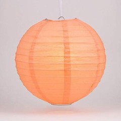 Quasimoon 20″ Peach Even Ribbing Round Paper Lantern (10 PACK) by PaperLanter…