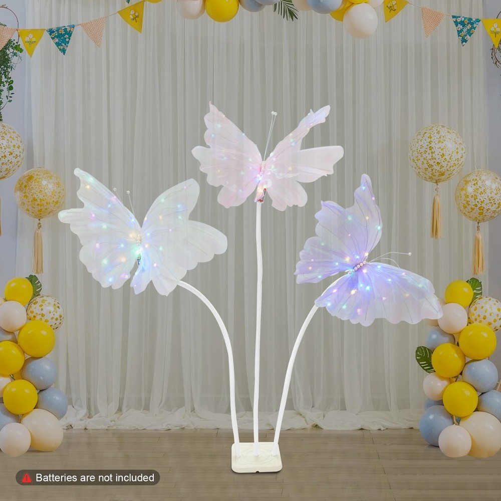 Butterfly Stand With Led Lights Artificial Butterfly Wedding Party Aisle Decor