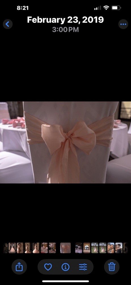 Accordion Crinkle Taffeta Chair Sash 7″x108″ – Blush/Rose Gold