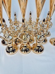 12-Piece Royal Gold Crown & Goblet Decor Set – Luxury Wedding Centerpiece Bundle