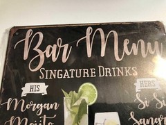 Wedding Bar Menu Sign, Bride And Groom Drinks Sign 7.8 X 11.8 sz Wedding Decor