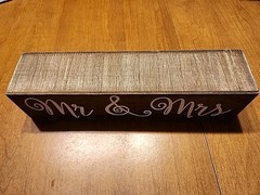Mr & Mrs Sign Home Decor Wedding Double-sided Wood Block