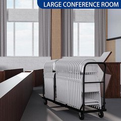 Folding Chair Cart,L-Shape Horizontal Placement Chair Cart,Heavy Metal Folding C
