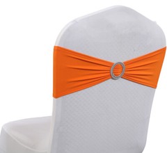 100 Spandex Stretch Chair Cover Sashes Bows Wedding Party (Orange)~FREE SHIPPING