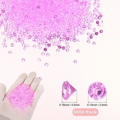 9000-Pack Fake Diamonds Crystal, 4.5mm Mini Clear Acrylic Gems [Rose Red]
