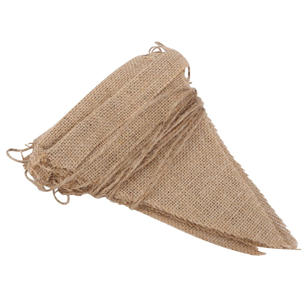 3.7M Rustic Jute Hessian Burlap Lace Bunting Shabby Chic Wedding Banner Q9M7