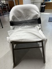 Set Of 10 Custommade Satin SlipCovers For Padded Folding Chairs Pink Black Bows