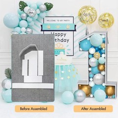 3FT Mosaic Balloon Frame Number 1 Light Up Numbers Pre-Cut Kit Thick Foam Boa…