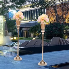 10Pcs Vintage Metal Trumpet Vases for Wedding Centerpieces & Floral Decor