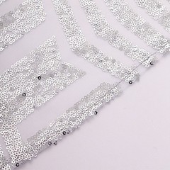 5 SILVER Tulle CHAIR SASHES Sequins Geometric Pattern Party Events Decorations