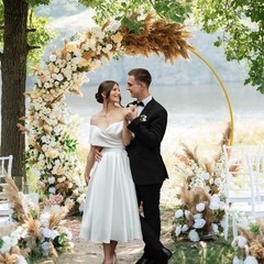 7.2Ft round Backdrop Stand Circle Balloon Arch Frame Kit Wedding Flower Ring