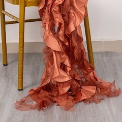 5 TERRACOTTA Curly Willow Chiffon Satin CHAIR SASHES Party Event Decorations