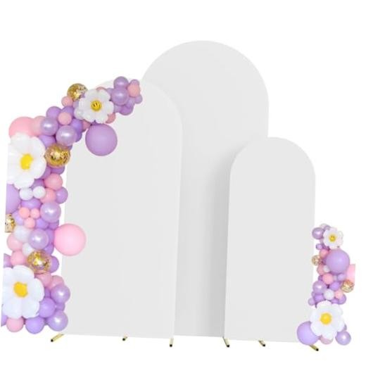 4FT,5FT,6FT Spandex Arch Backdrop Stand Covers Set of 3 | 4FT 5FT 6FT White