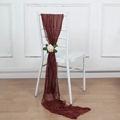 5 BURGUNDY Gauze Cheesecloth CHAIR SASHES Party Events Decorations Supplies