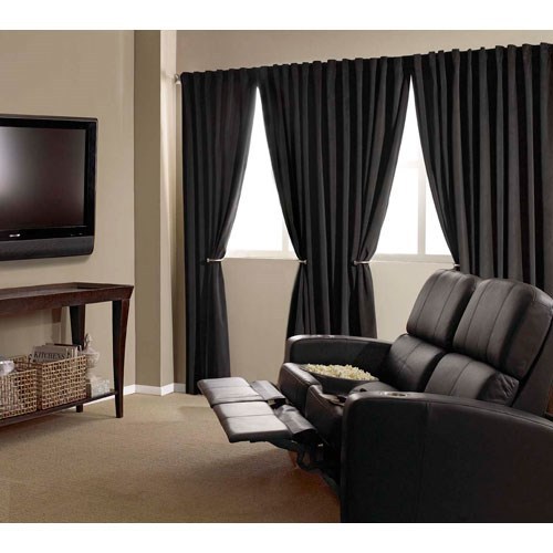 4 Velvet Panel Drapes 5ft x9ft Black Curtain Backdrop Movie Theater Show Display